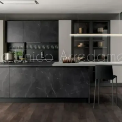 Cucina Nezha moderna antracite ad isola Artigianale scontata 54%