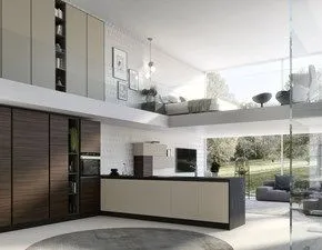 Cucina design artigianale con penisola Soft, altri colori, a soli 7328€.