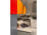 Cucina bianca design ad angolo Emetrica  Ernestomeda in Offerta Outlet