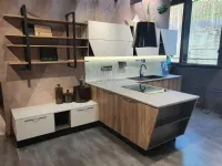 Cucina bianca design ad angolo Mia Aran in Offerta Outlet