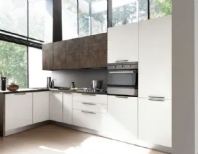 Cucina bianca design ad angolo Noemi Artigianale