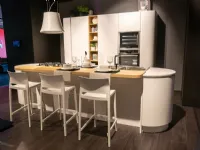 Cucina bianca design ad isola Clover Lube cucine in Offerta Outlet