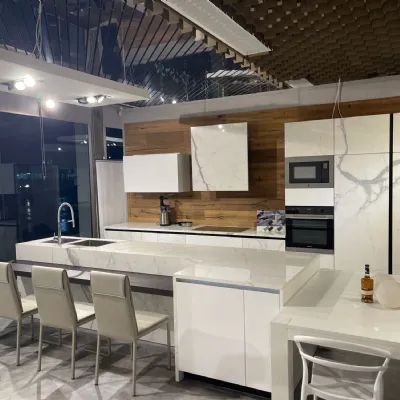 Cucina bianca design ad isola Contempora Aster cucine a soli 15750€