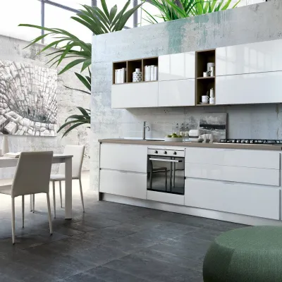 Cucina bianca design lineare Artigianale Malvina a soli 6472€