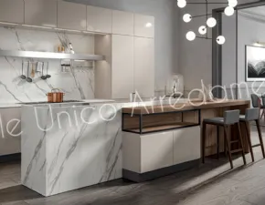 Cucina bianca moderna ad isola Nairobi Colombini casa in offerta