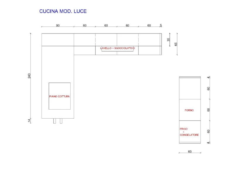 Cucina bianca moderna con penisola Mila Cesar a soli 2490