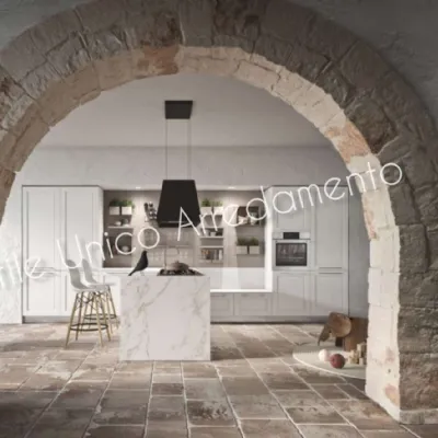 Cucina bianca moderna con penisola Rondine  Ar-tre a soli 11400€