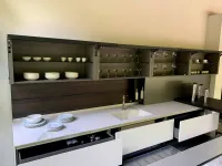 Cucina bianca moderna con penisola Twenty Modulnova