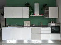 Cucina bianca moderna lineare Cucina spring laminato bianco  v. Dibiesse