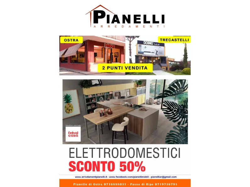 Cucina bianca moderna lineare Delizia Net cucine in Offerta Outlet