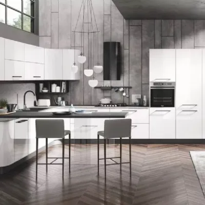Cucina bianca moderna lineare Gaia& oceano Mobilturi cucine in offerta