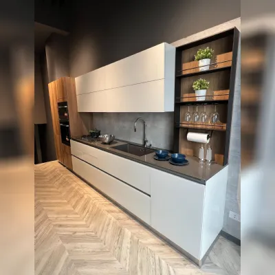 Cucina bianca moderna lineare Liberamente Scavolini