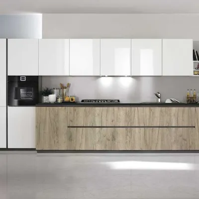 Cucina bianca moderna lineare Vivere 1 Spagnol cucine a soli 11425€