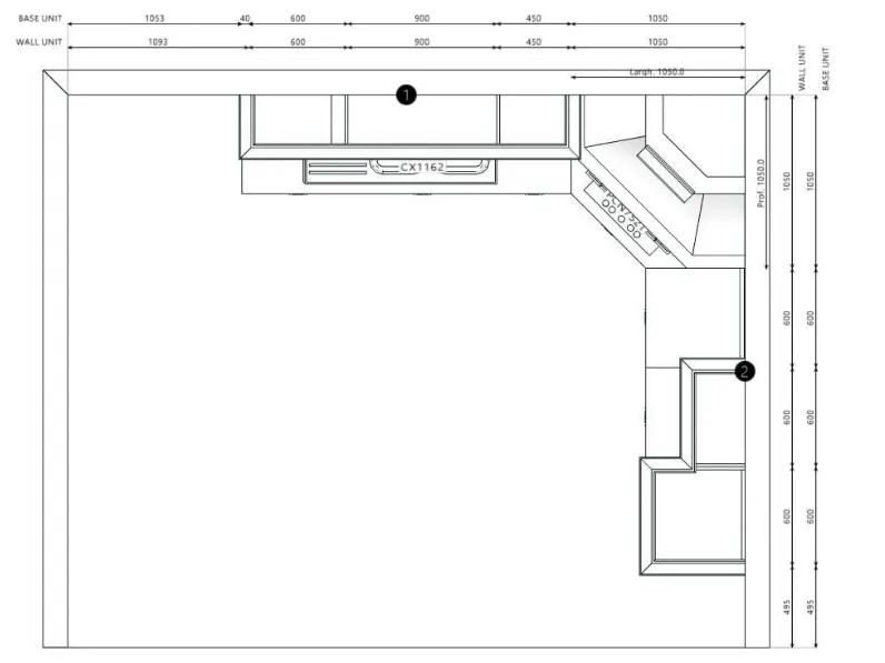 Cucina classica ad angolo Ala cucine Rosy a prezzo ribassato