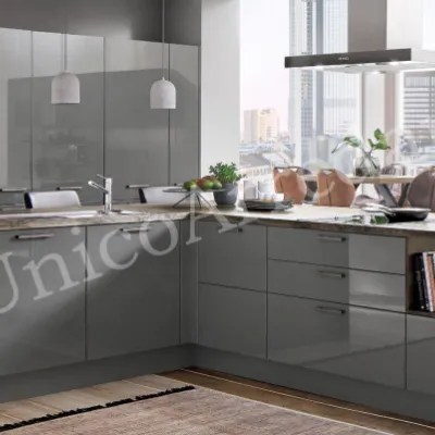 Cucina Colombini casa design ad isola grigio in legno Robin