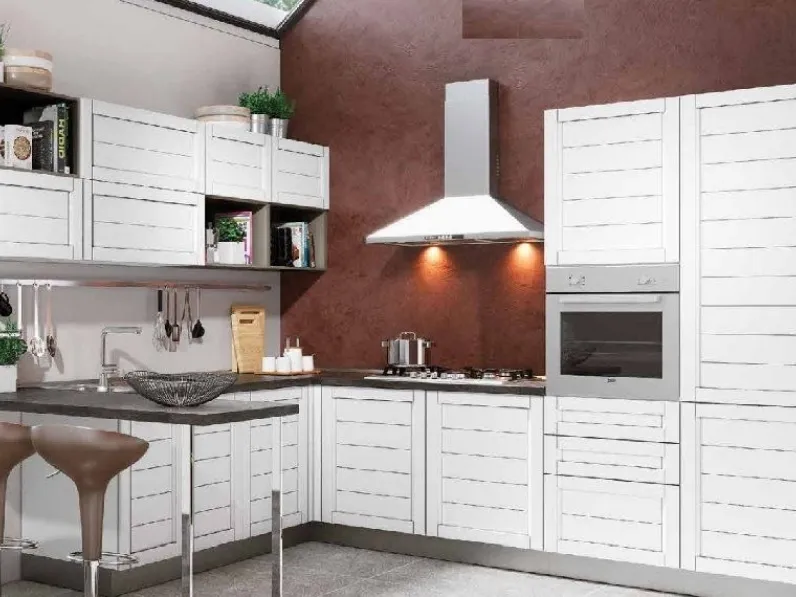 Cucina con penisola Cucina shabby line chic white in offerta convenienza Nuovi mondi cucine con uno sconto vantaggioso