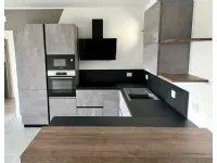 Cucina con penisola in laminato opaco grigio Ingrosso cucine moderne icm36 a prezzo scontato