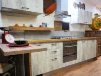 Cucina con penisola in legno bianca  cucina  con penisola piano legno wood in offerta  a prezzo ribassato