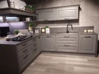 Cucina con penisola in legno grigio Veronica a prezzo ribassato