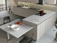 Cucina Antares moderna con penisola magnolia in laminato materico K18