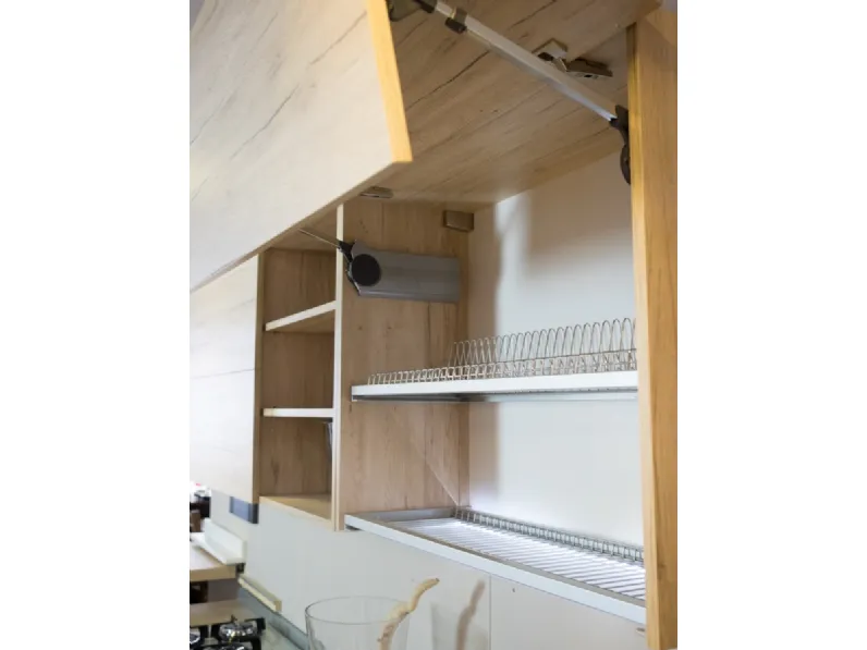 Cucina Cucina in legno moderna minimal moderna bianca con penisola Nuovi mondi cucine