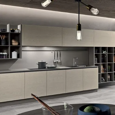 Cucina Cucine store moderna lineare tortora in legno Model