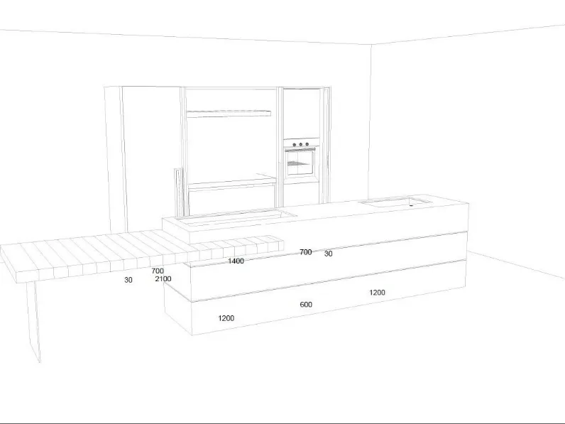 Cucina design altri colori Modulnova ad isola Twenty fly scontata