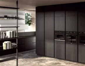 Cucina design rovere moro Vismap ad angolo Visma arredo legno nero a soli 20900€