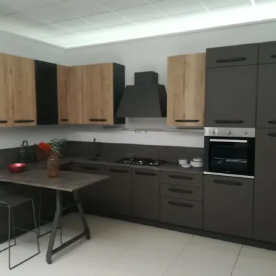 Cucina Easy Ar-due con penisola industriale a prezzo scontato.
