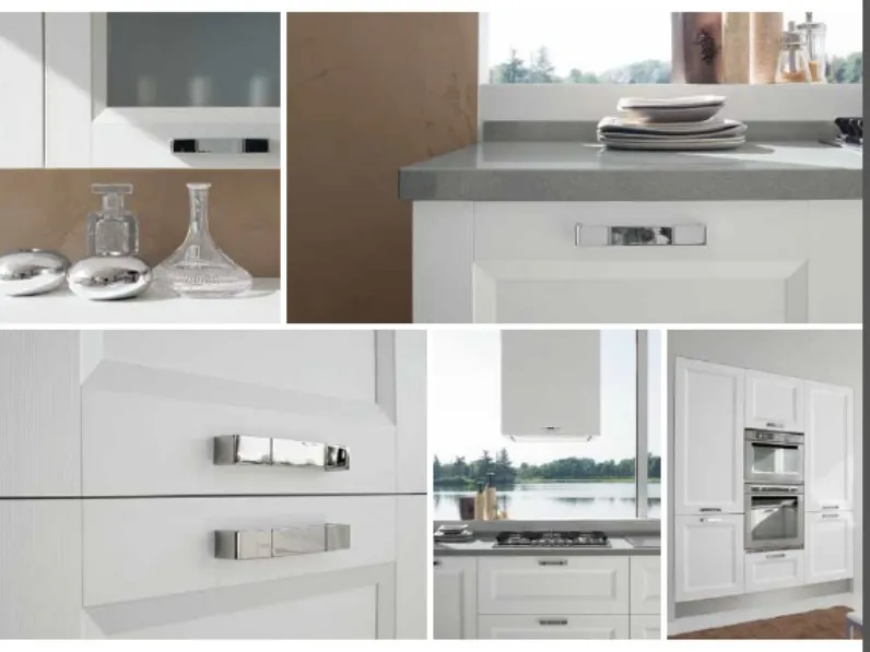 CUCINA  LINEARE  WHITE IN LEGNO ETNO 