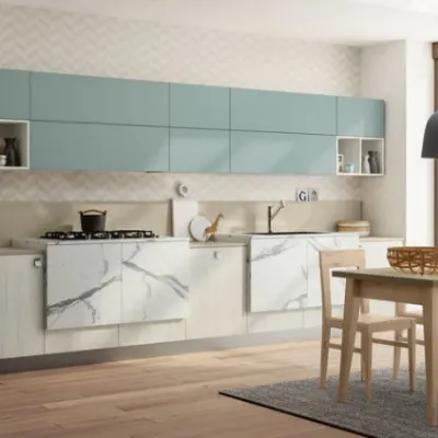 Cucina azzurra moderna lineare Azzurra Febal a soli 8900€