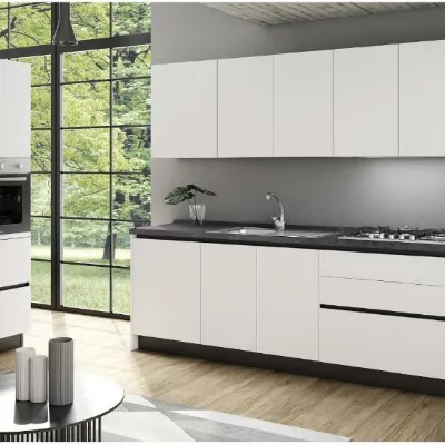 Cucina lineare moderna Flat Artigianale a prezzo scontato