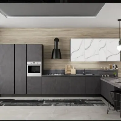 Cucina grigio moderna ad angolo Maya 2 Artigianale in offerta