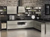 Cucina grigio moderna con penisola Cucina industrial cemento e metallo  Nuovi mondi cucine scontata