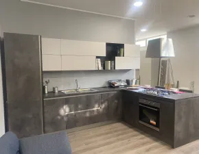 Cucina grigio moderna con penisola Living gap Concreta cucine a soli 4690€