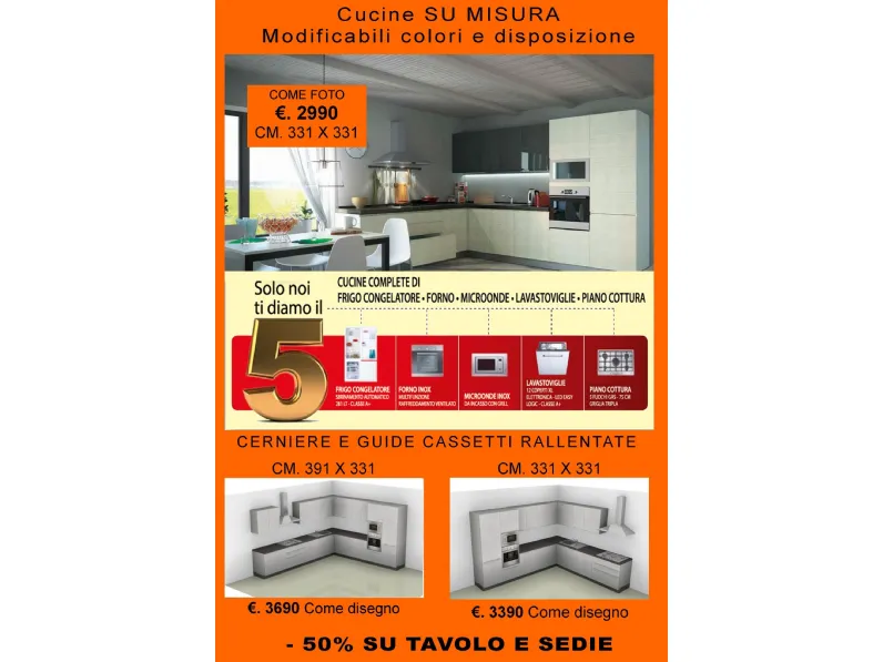 Cucina in laminato opaco Mobilturi cucine a PREZZI OUTLET