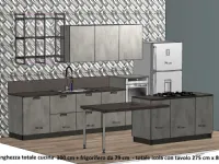 Cucina industriale grigio Scavolini ad isola Sax in Offerta Outlet