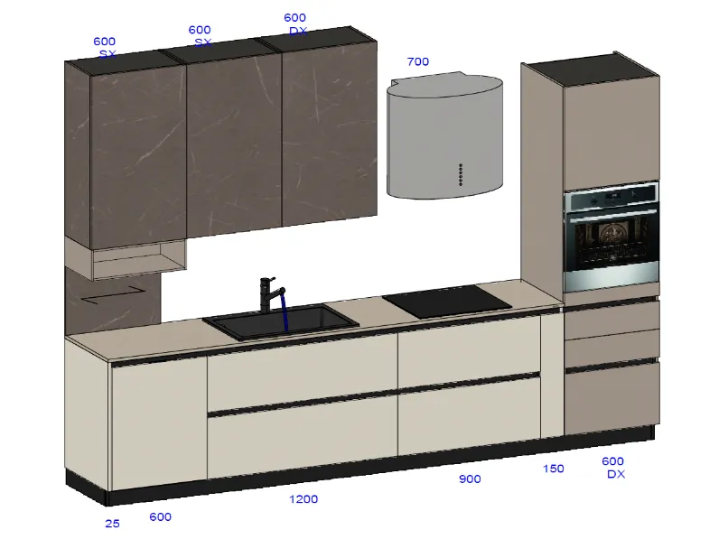 Cucina Liberamente moderna tortora lineare Scavolini