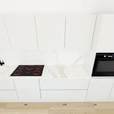 Cucina Line  moderna bianca lineare Astra scontata 53%