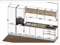 Cucina lineare Capri bianca e noce Imab group con uno sconto vantaggioso