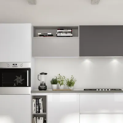 Cucina bianca design lineare Gloss Essebi a soli 9655€