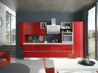 Cucina lineare in laccato lucido rossa Cucina artigianale mod.sally laccata rosso lucido a prezzo scontato