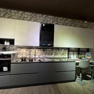 Cucina lineare in laccato opaco antracite Infinity a prezzo scontato
