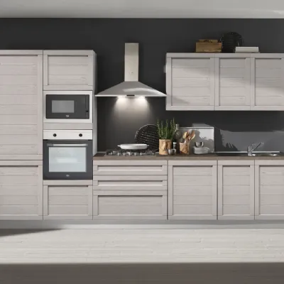 Cucina lineare in laminato materico grigio Cucina elisa 360 cm five a prezzo scontato