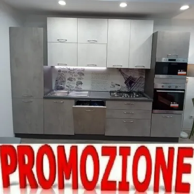 Cucina lineare moderna Kore cm 330 Artigianale a prezzo ribassato