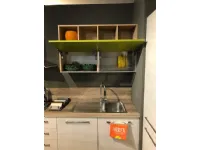 Cucina lineare in laminato materico tortora Cacao new a prezzo scontato