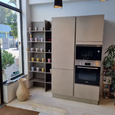 Cucina lineare in laminato opaco grigio Malta a prezzo scontato