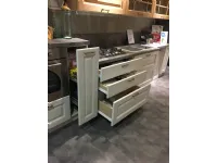 Cucina lineare in legno bianca Bolgheri  a prezzo ribassato