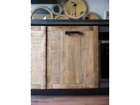 Cucina lineare in legno rovere chiaro Cucina industrial vintage ante legno  a prezzo scontato