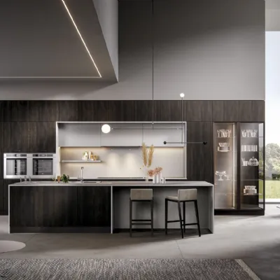 Cucina grigio moderna lineare Genesi Home cucine a soli 4980€